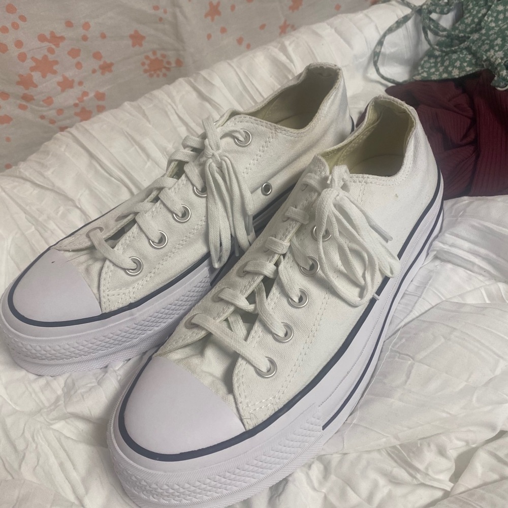Platform low white converse